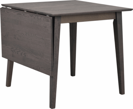 Spisebord Rowico Filippa klapbord i mørkebrunt massivt egetræ 80Ã80 cm udtræk til 125 cm FSC-certificeret